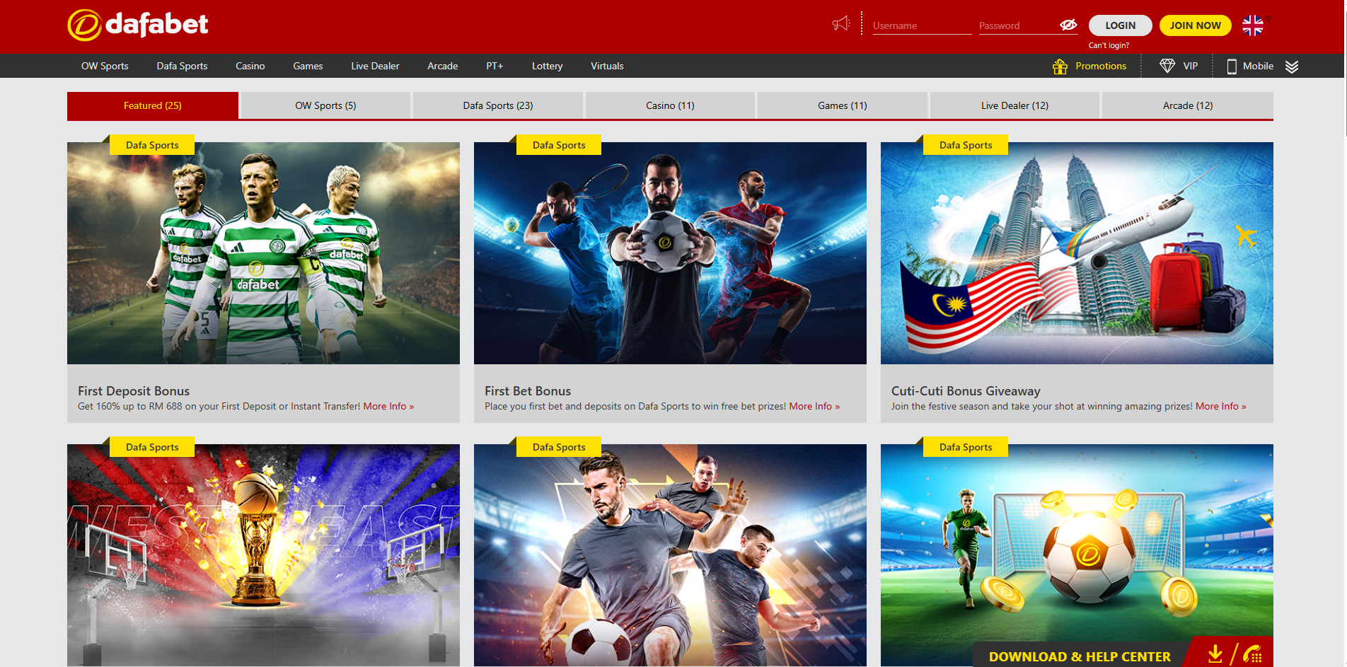 Dafabet Promotions Section